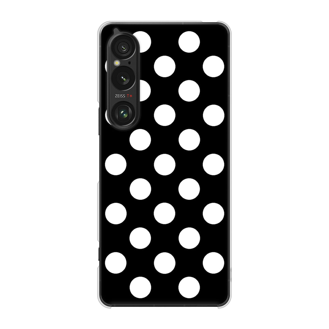 Xperia 1 VI SOG13 au 高画質仕上げ 背面印刷 ハードケースシンプル柄(水玉)