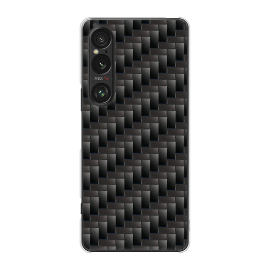 Xperia 1 VI SOG13 au 高画質仕上げ 背面印刷 ハードケース 【461 カーボン】