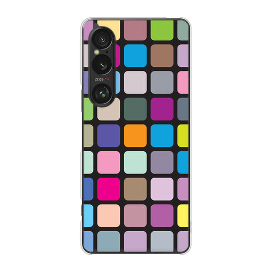 Xperia 1 VI SOG13 au 高画質仕上げ 背面印刷 ハードケース 【509 カラースクエア】