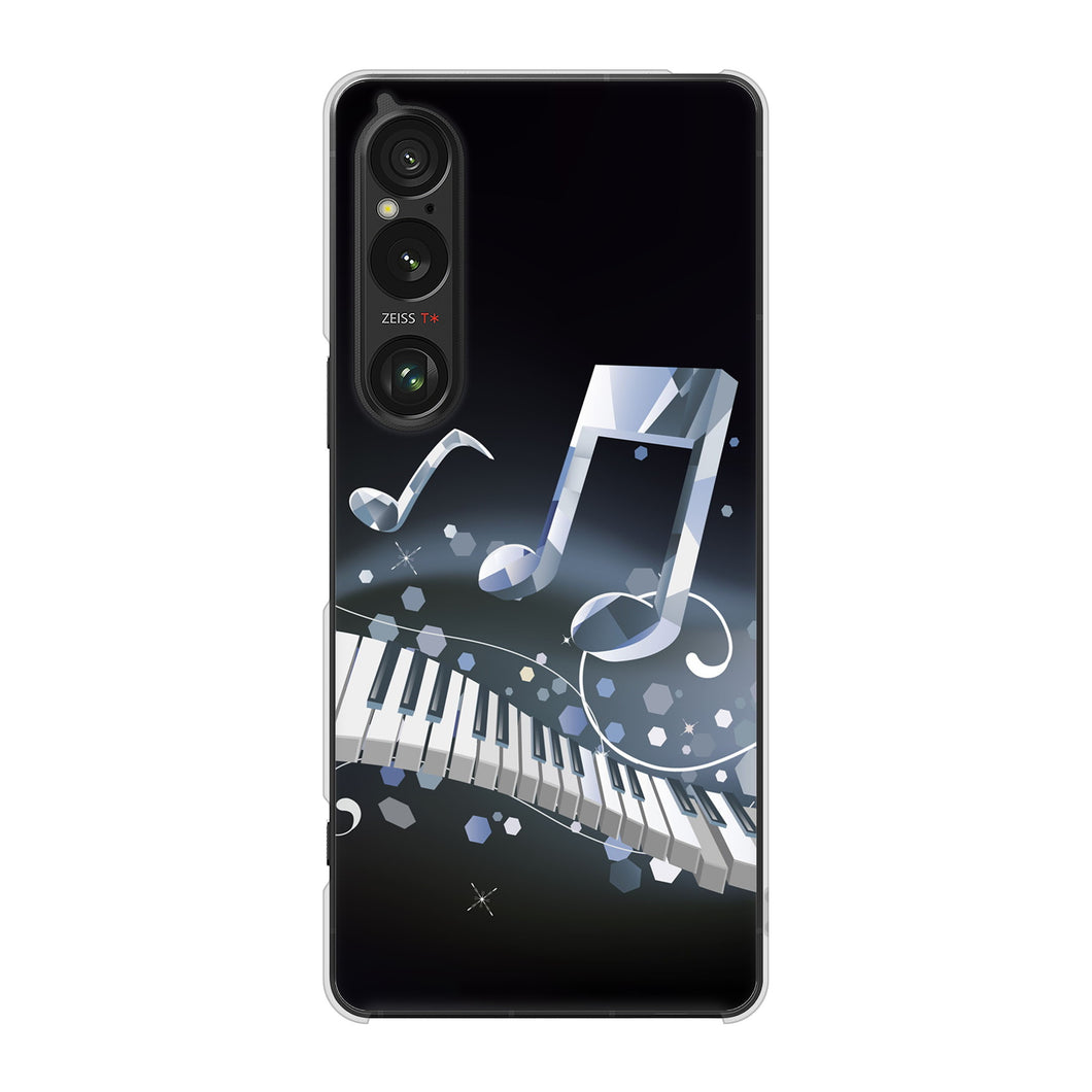 Xperia 1 VI SOG13 au 高画質仕上げ 背面印刷 ハードケース音符