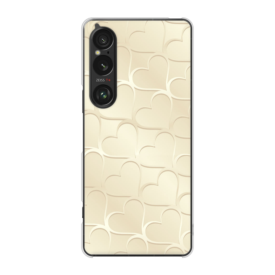 Xperia 1 VI SOG13 au 高画質仕上げ 背面印刷 ハードケースかくれハート