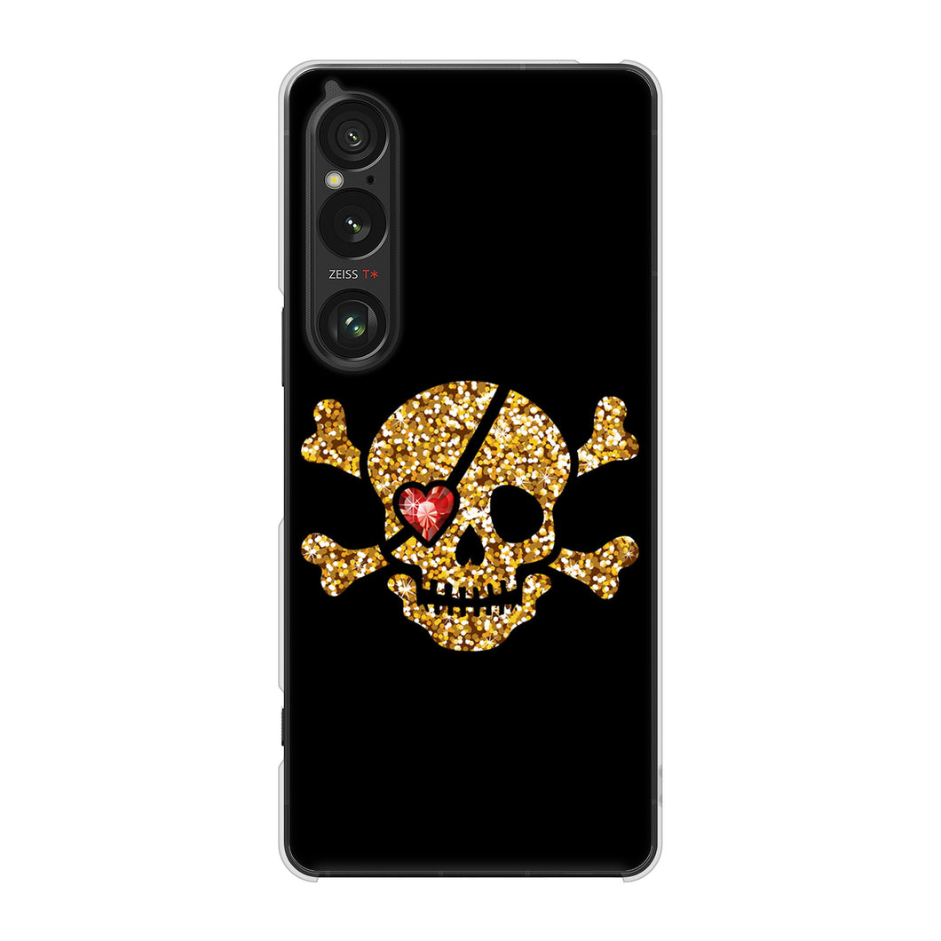 Xperia 1 VI SOG13 au 高画質仕上げ 背面印刷 ハードケース 【1082 海賊ドクロ】