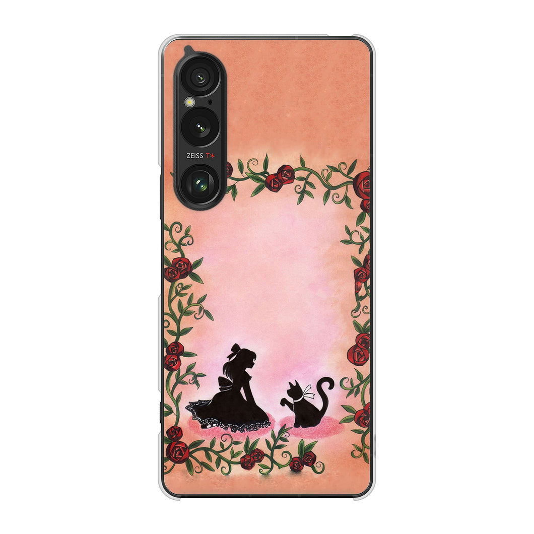 Xperia 1 VI SOG13 au 高画質仕上げ 背面印刷 ハードケースお姫様とネコ