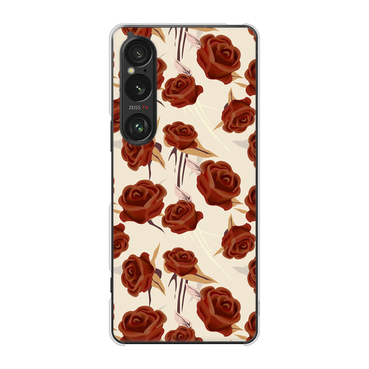 Xperia 1 VI SOG13 au 高画質仕上げ 背面印刷 ハードケース 【1157 クラシックローズ】