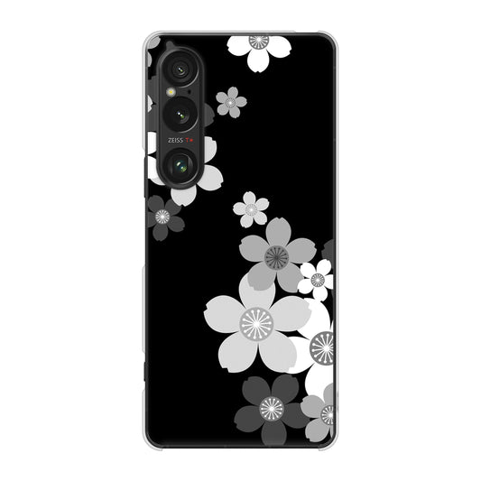 Xperia 1 VI SOG13 au 高画質仕上げ 背面印刷 ハードケース 【1334 桜のフレーム】