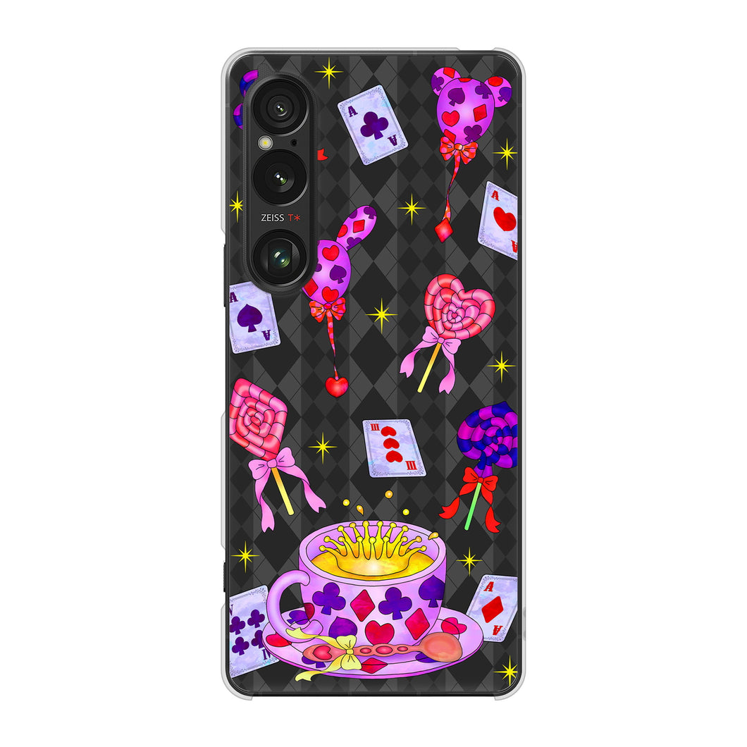 Xperia 1 VI SOG13 au 高画質仕上げ 背面印刷 ハードケースむかいあぐる トランプティー