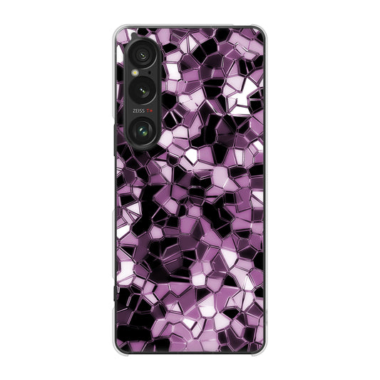 Xperia 1 VI SOG13 au 高画質仕上げ 背面印刷 ハードケース 【EK837 テクニカルミラーパープル】