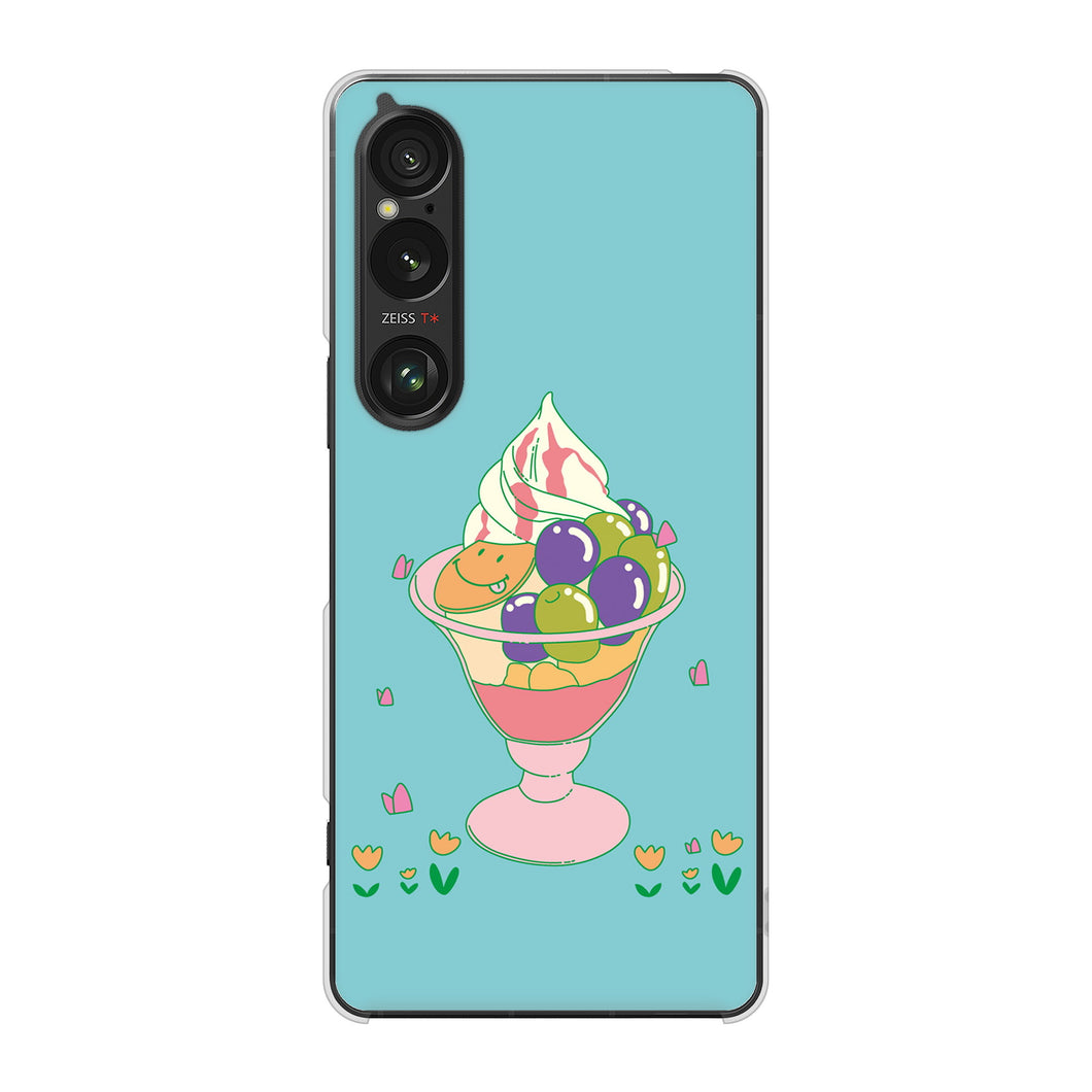 Xperia 1 VI SOG13 au 高画質仕上げ 背面印刷 ハードケーススイーツイラスト