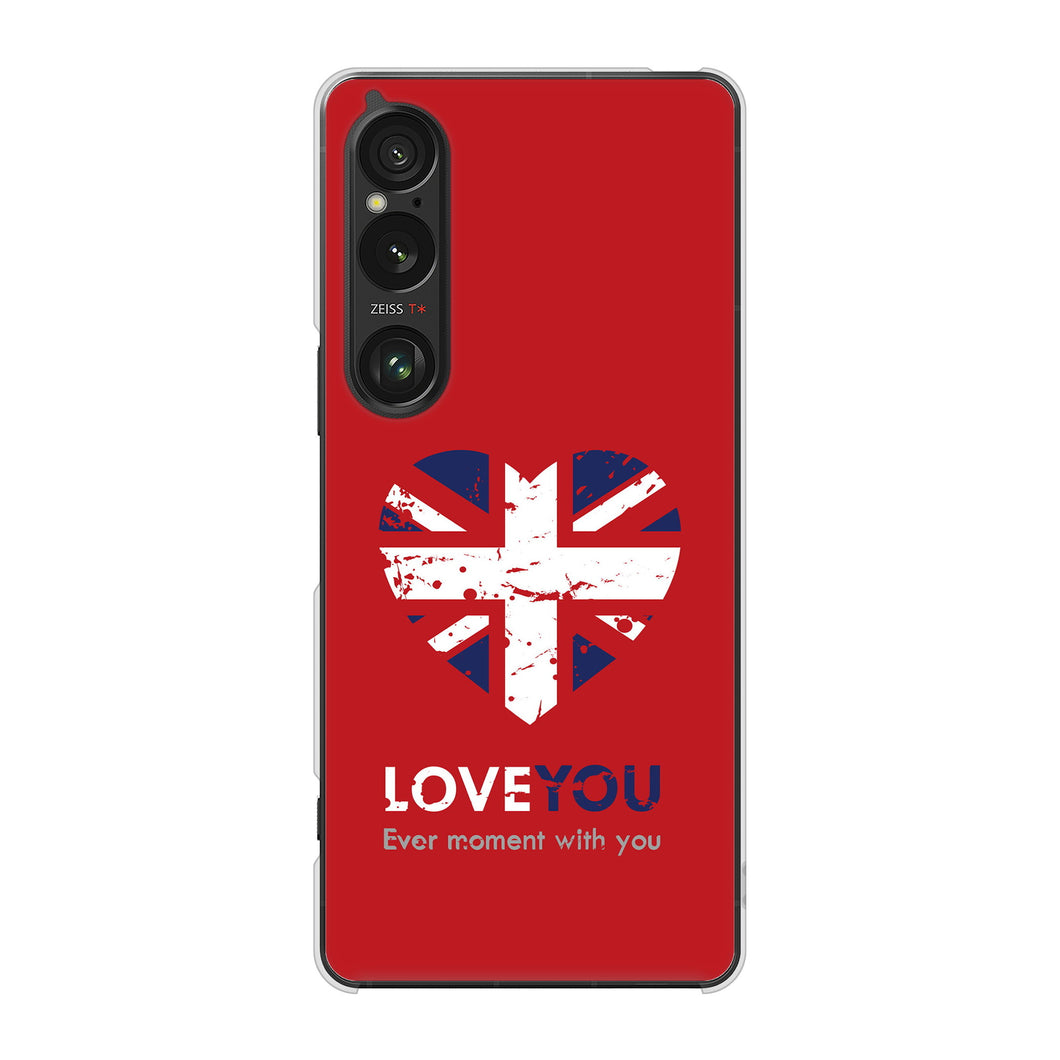 Xperia 1 VI SOG13 au 高画質仕上げ 背面印刷 ハードケースユニオンジャックハート