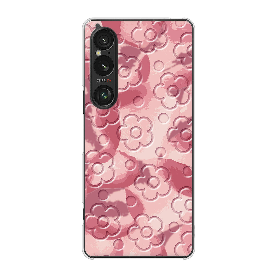 Xperia 1 VI SOG13 au 高画質仕上げ 背面印刷 ハードケースフラワーヴェルニ
