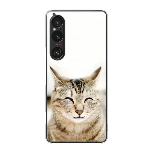 Xperia 1 VI SOG13 au 高画質仕上げ 背面印刷 ハードケース 【VA801 笑福ねこ】