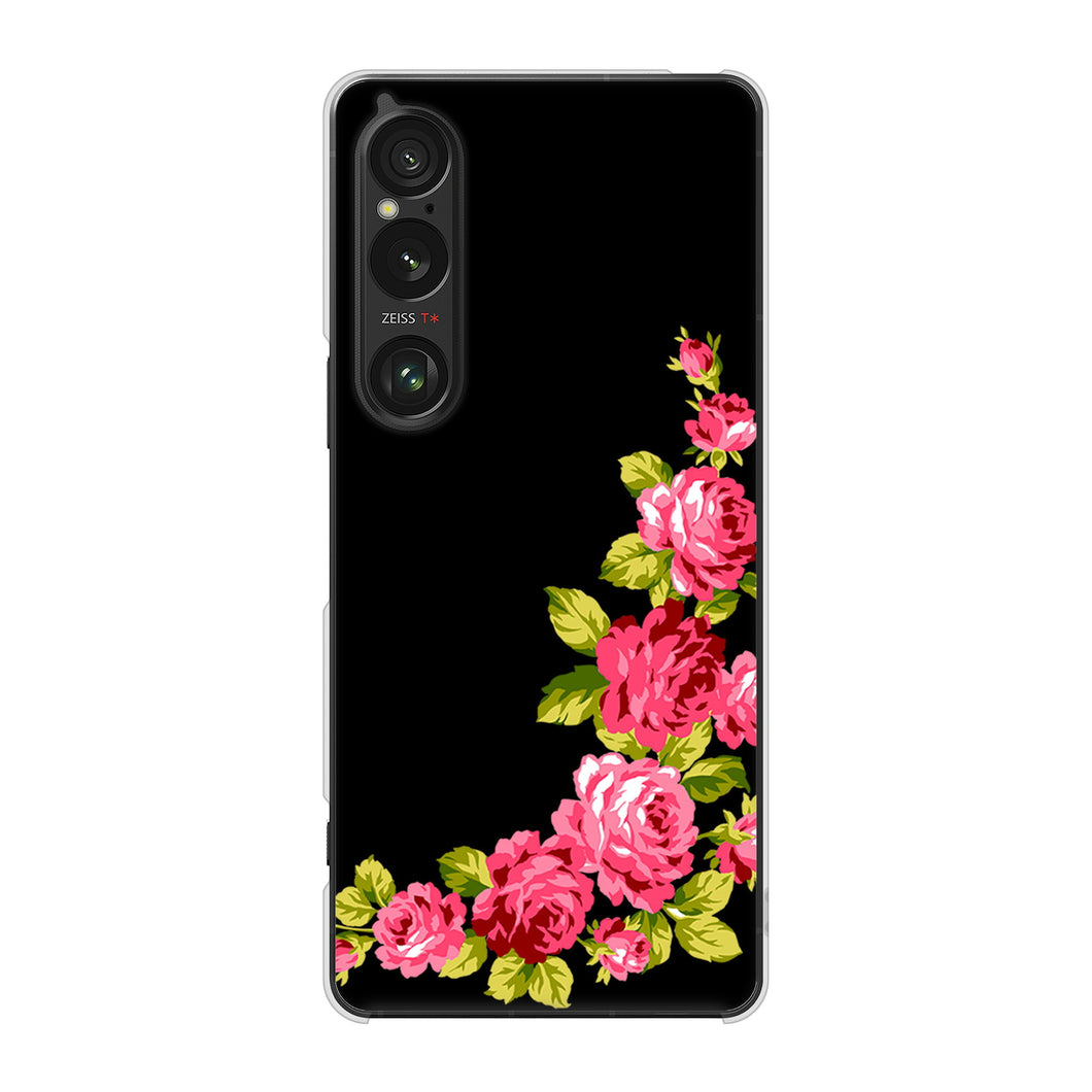 Xperia 1 VI SOG13 au 高画質仕上げ 背面印刷 ハードケースロマンチックなバラ