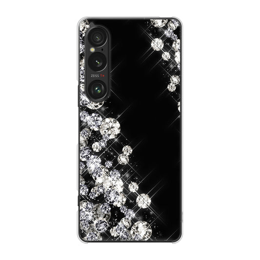 Xperia 1 VI SOG13 au 高画質仕上げ 背面印刷 ハードケース 【VA871 ダイヤモンドフレーム】