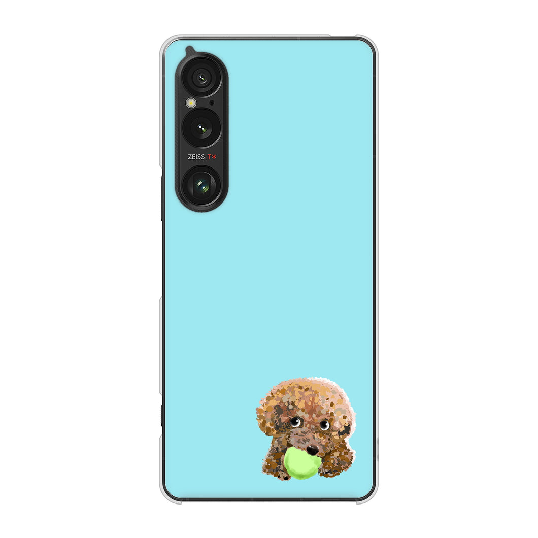 Xperia 1 VI SOG13 au 高画質仕上げ 背面印刷 ハードケーストイプードル&ボール