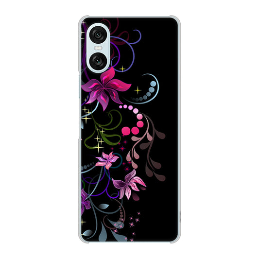 Xperia 10 VI SOG14 au 263 闇に浮かぶ華 ハードケース 背面印刷