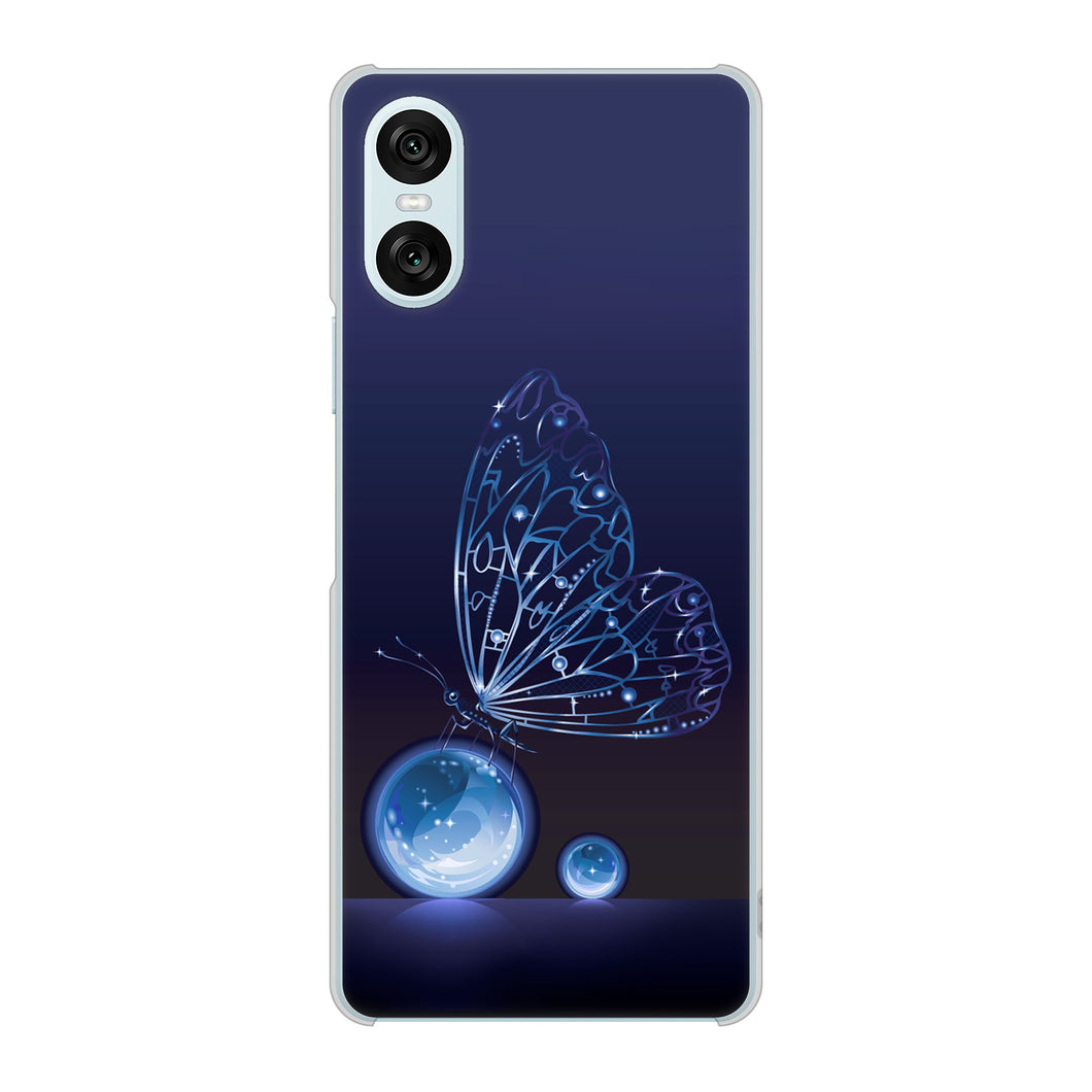 Xperia 10 VI SOG14 au 高画質仕上げ 背面印刷 ハードケースバタフライ