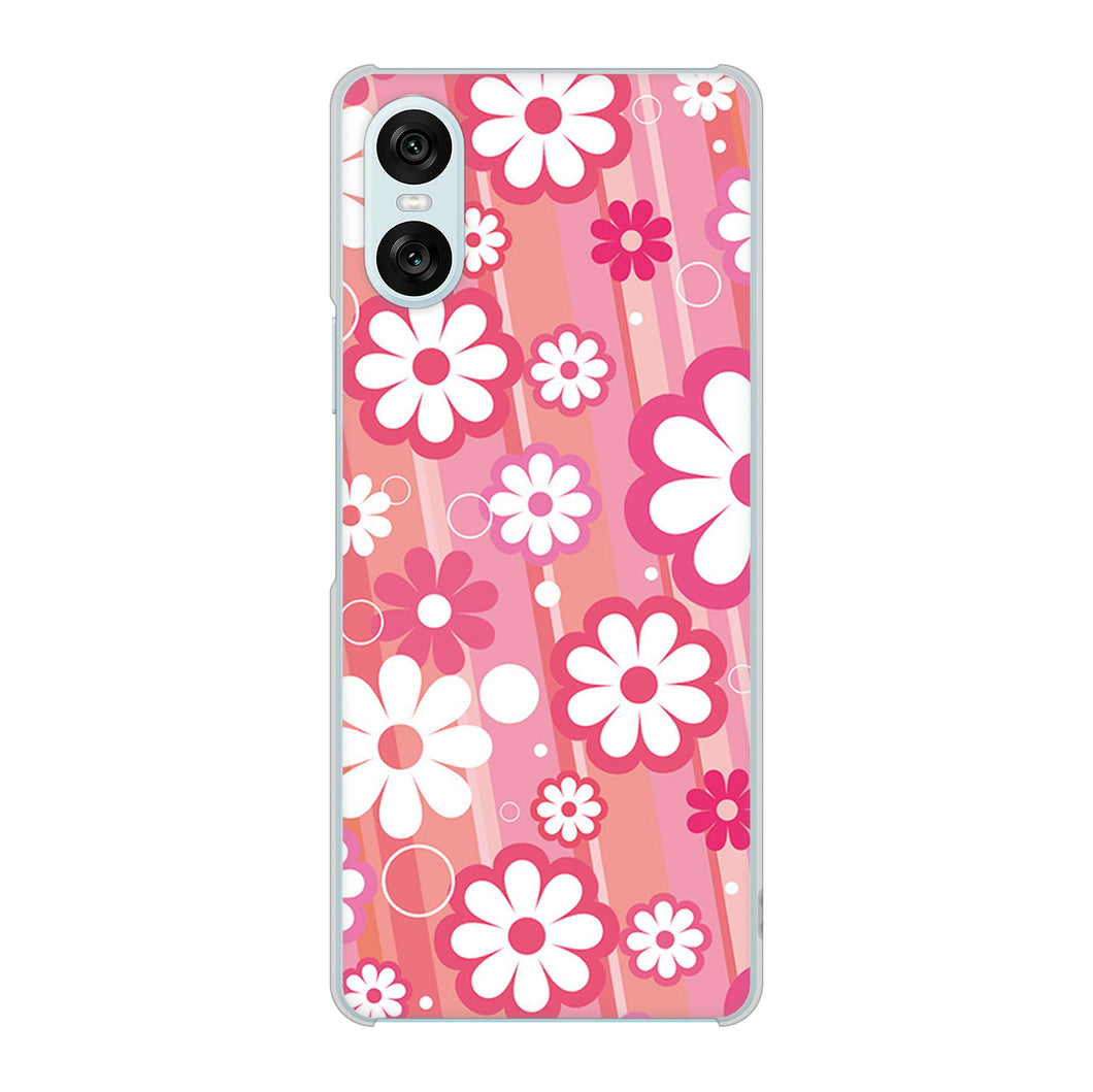 Xperia 10 VI SOG14 au 高画質仕上げ 背面印刷 ハードケース 【751 マーガレット(ピンク系)】