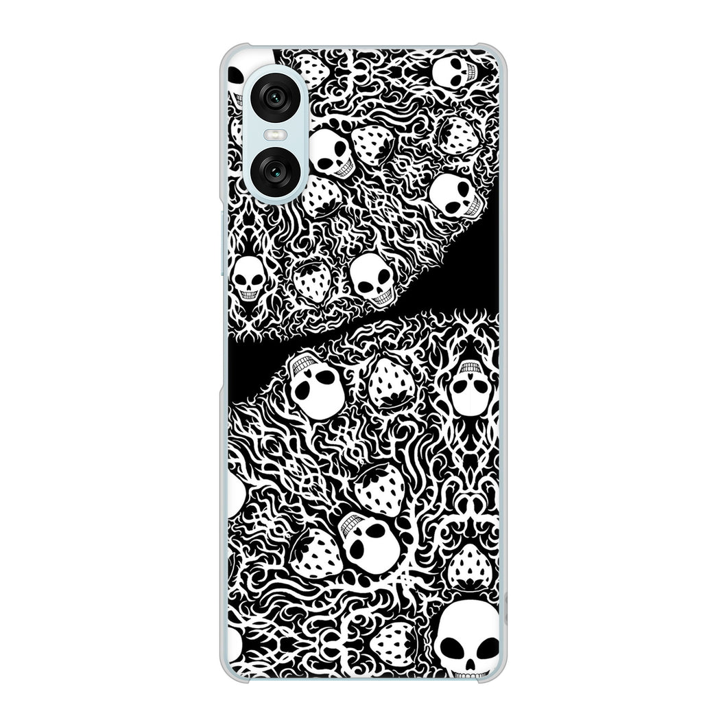 Xperia 10 VI SOG14 au 高画質仕上げ 背面印刷 ハードケースむかいあぐる 苺骸骨曼荼羅