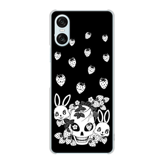 Xperia 10 VI SOG14 au 高画質仕上げ 背面印刷 ハードケースむかいあぐる 苺兎