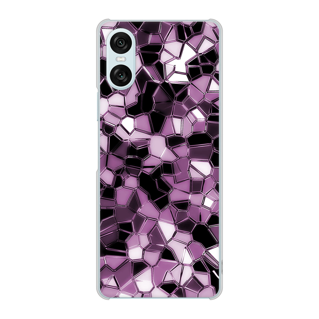 Xperia 10 VI SOG14 au 高画質仕上げ 背面印刷 ハードケース 【EK837 テクニカルミラーパープル】