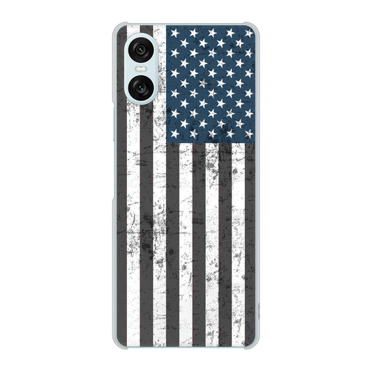 Xperia 10 VI SOG14 au 高画質仕上げ 背面印刷 ハードケース 【EK864 アメリカンフラッグビンテージ】