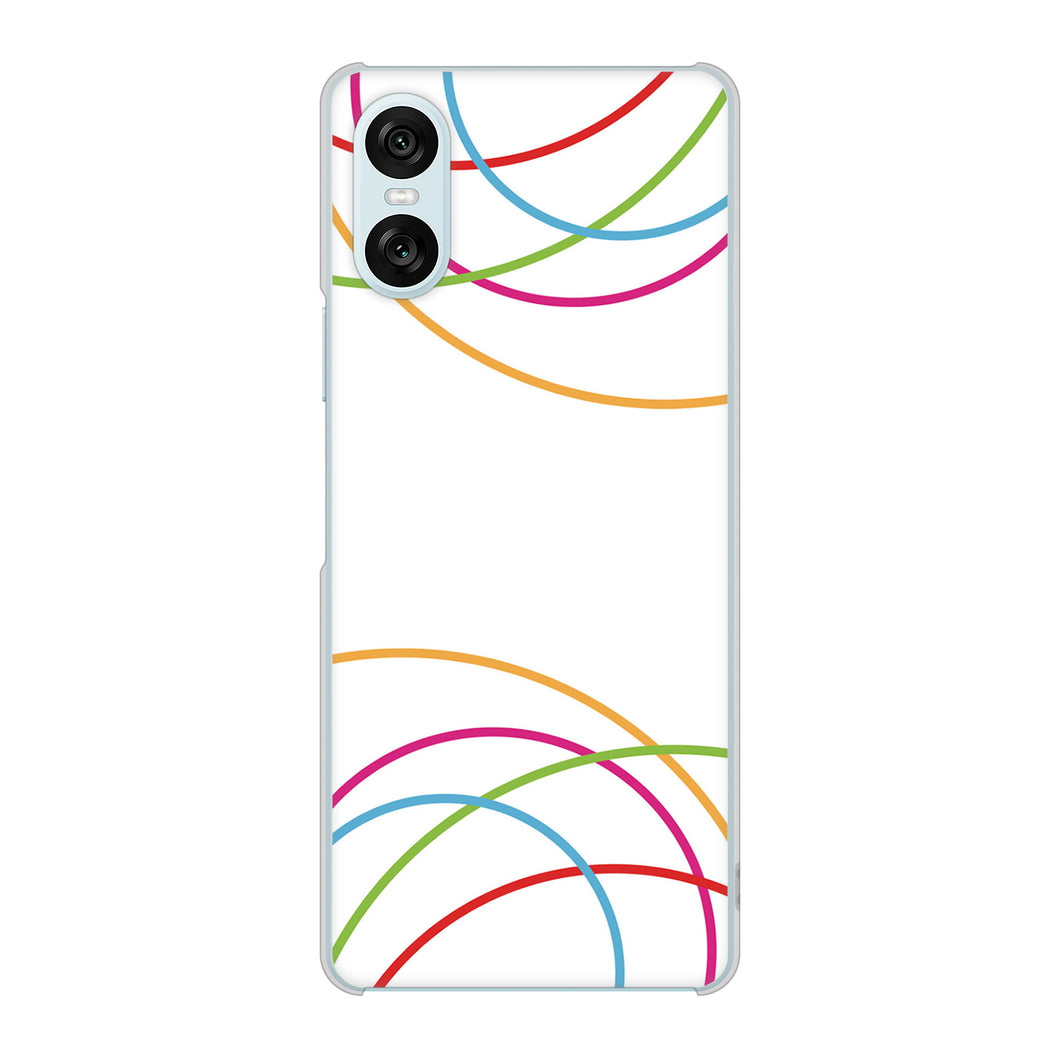 Xperia 10 VI SOG14 au 高画質仕上げ 背面印刷 ハードケース 【IB912 重なり合う曲線】