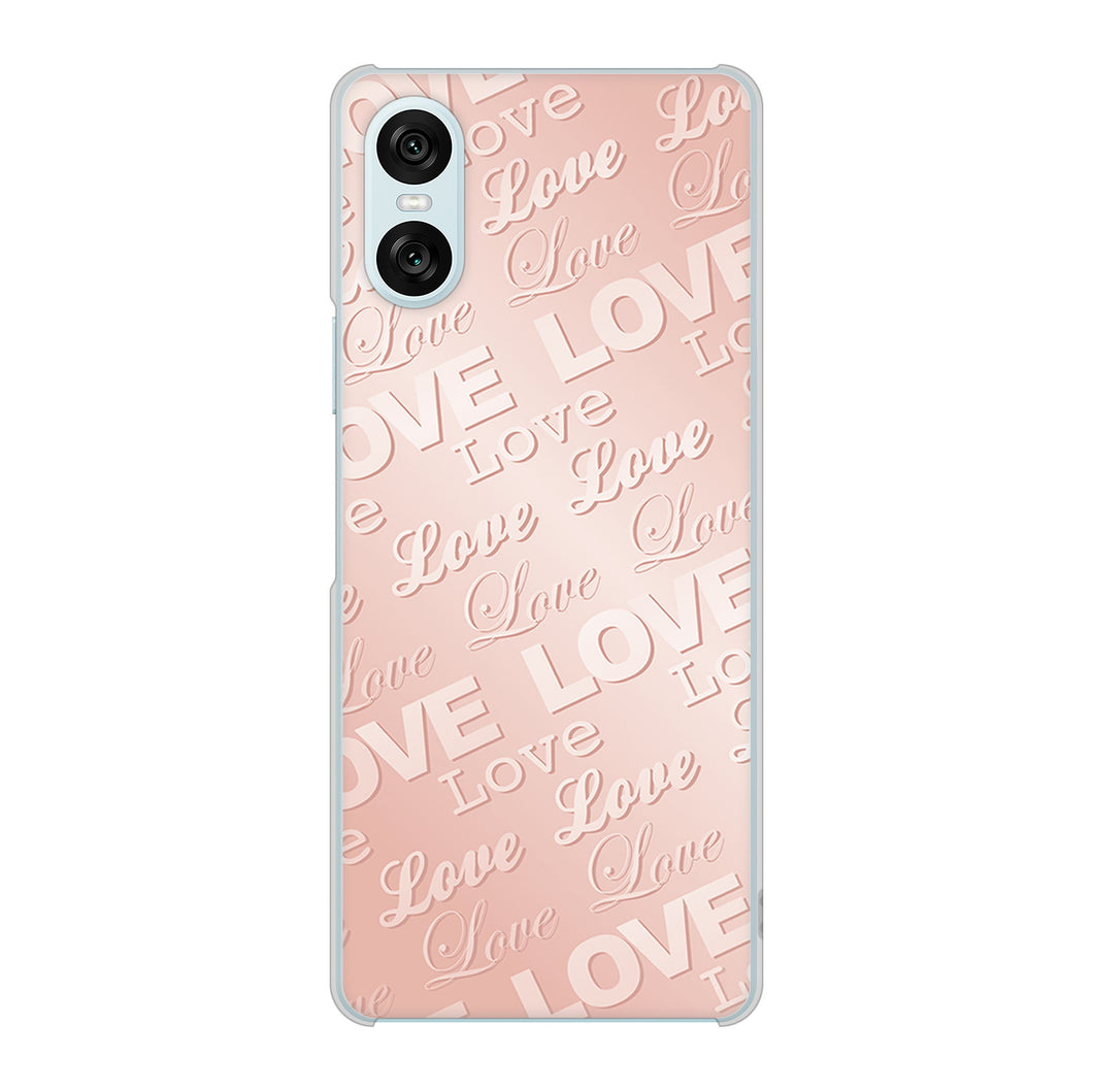 Xperia 10 VI SOG14 au 高画質仕上げ 背面印刷 ハードケースエンボス風LOVEリンク