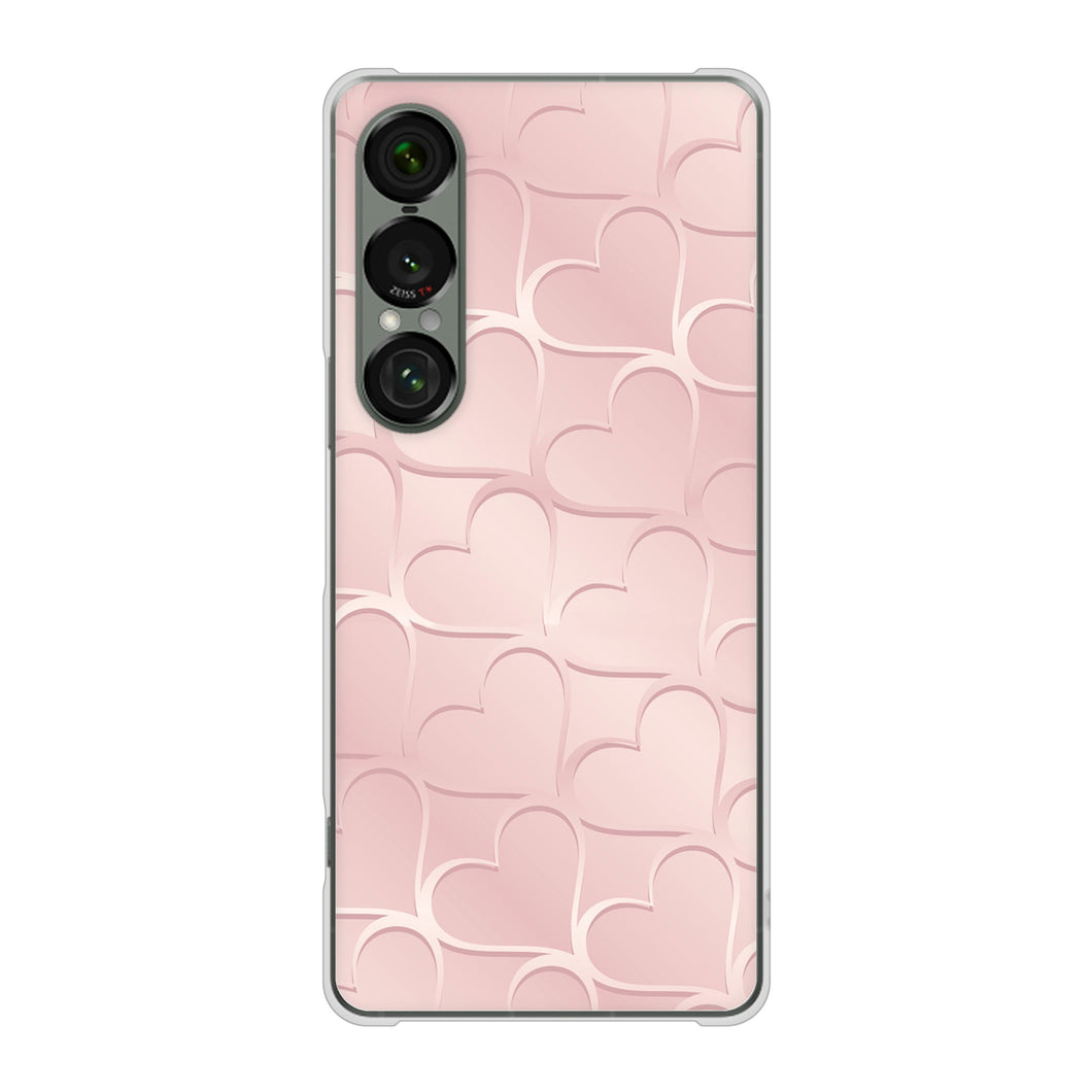 Xperia 1 VII SOG15 au 高画質仕上げ 背面印刷 ハードケースかくれハート