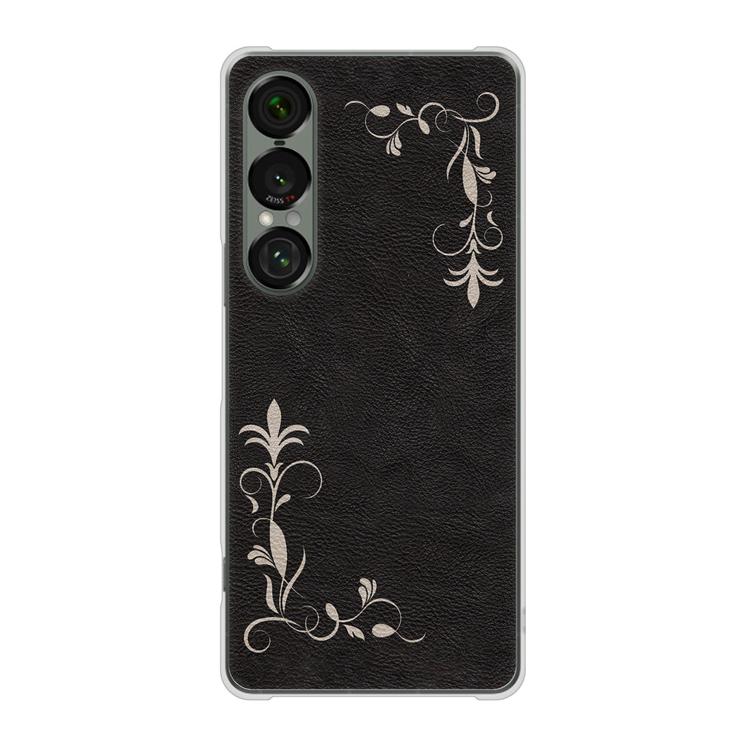 Xperia 1 VII SOG15 au 高画質仕上げ 背面印刷 ハードケース 【EK825 レザー風グラスフレーム】