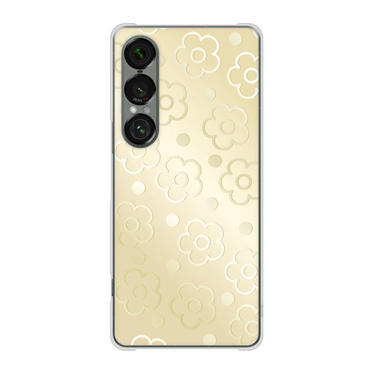 Xperia 1 VII SOG15 au 高画質仕上げ 背面印刷 ハードケースエンボス風デイジーシンプル