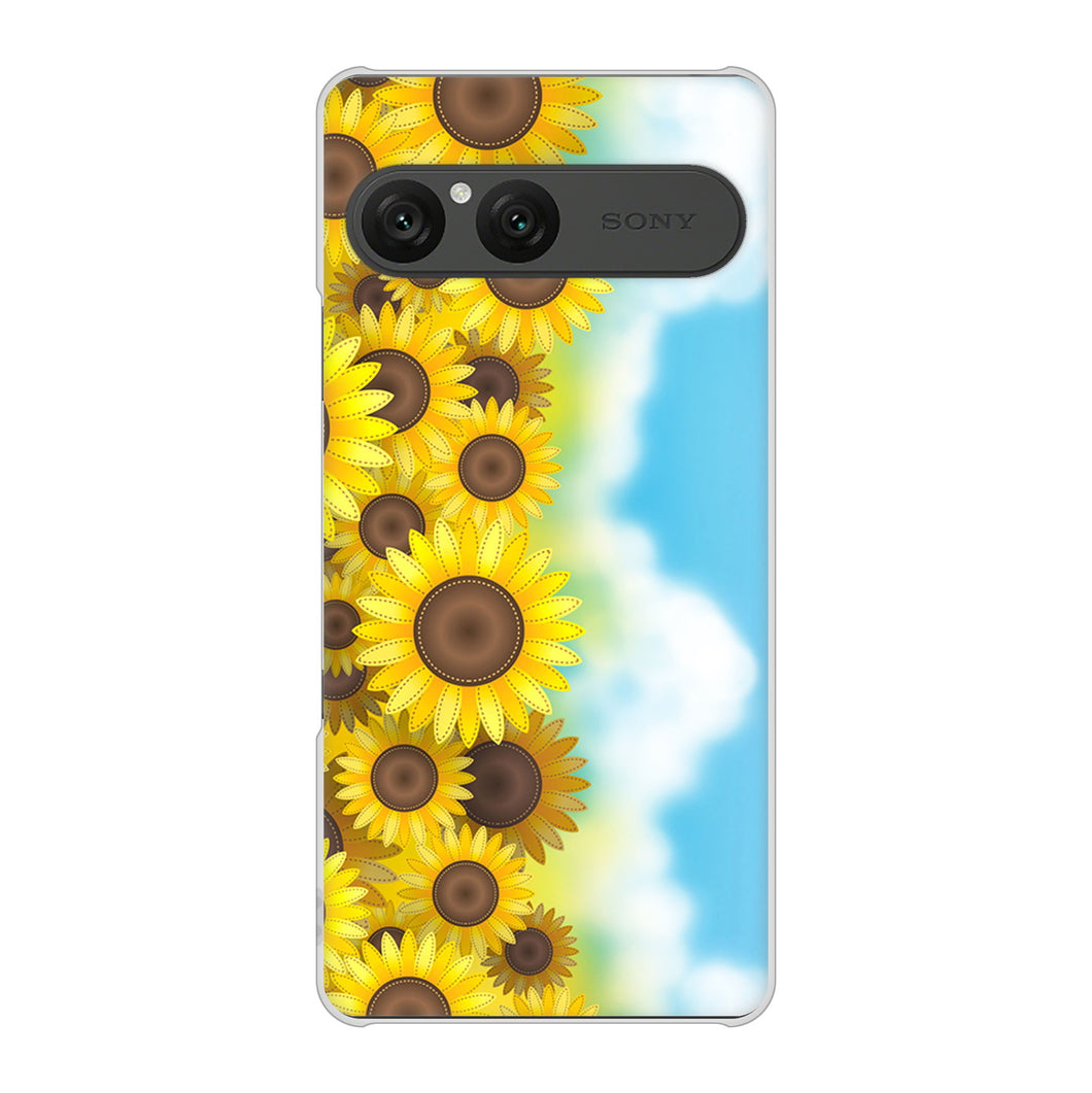 Xperia 10 VII SOG16 au 高画質仕上げ 背面印刷 ハードケース 【148 ひまわり畑】