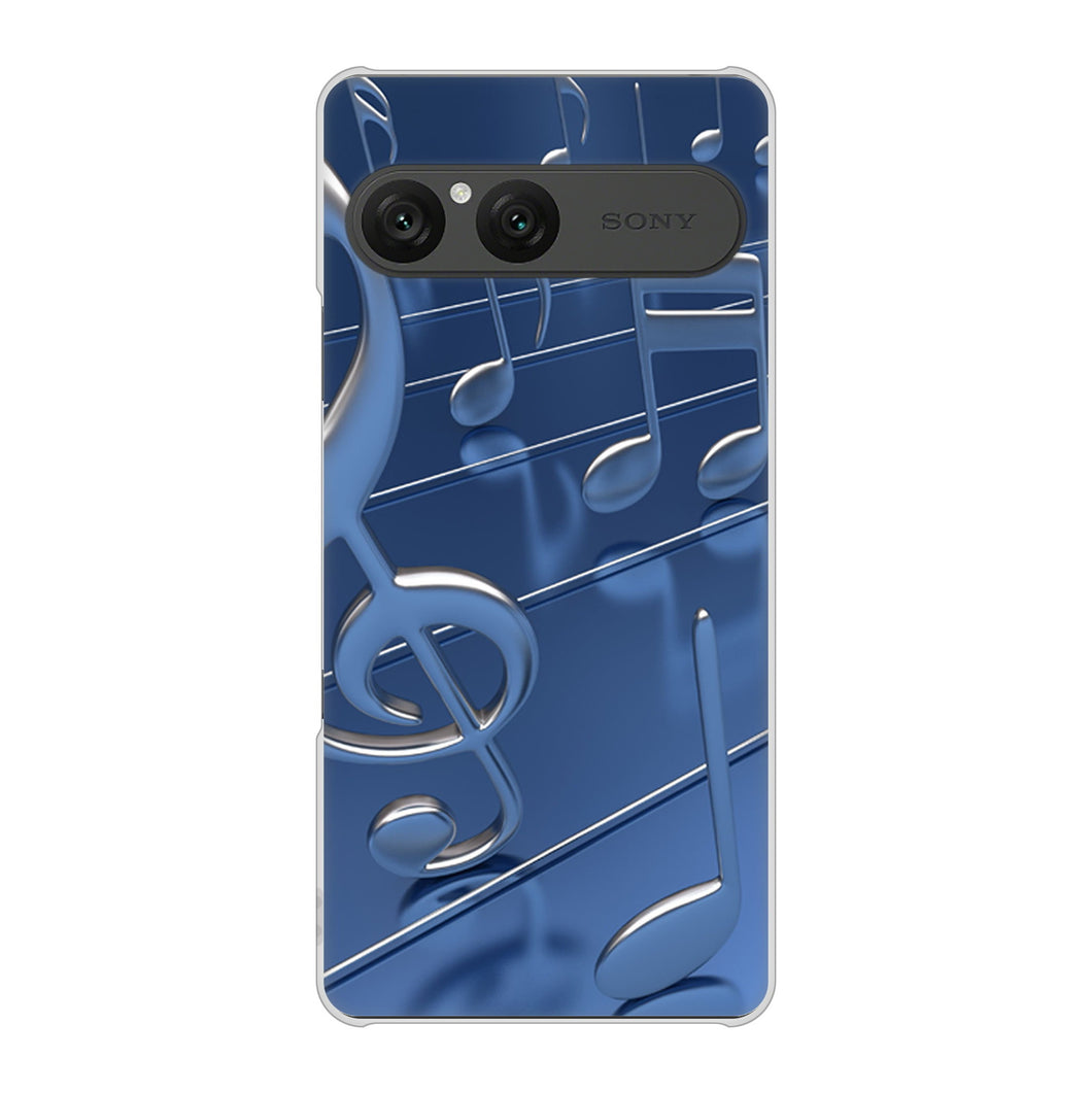 Xperia 10 VII SOG16 au 高画質仕上げ 背面印刷 ハードケース音符