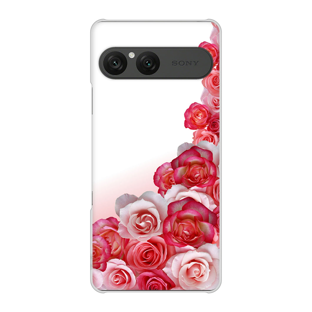 Xperia 10 VII SOG16 au 高画質仕上げ 背面印刷 ハードケースロマンチックなバラ