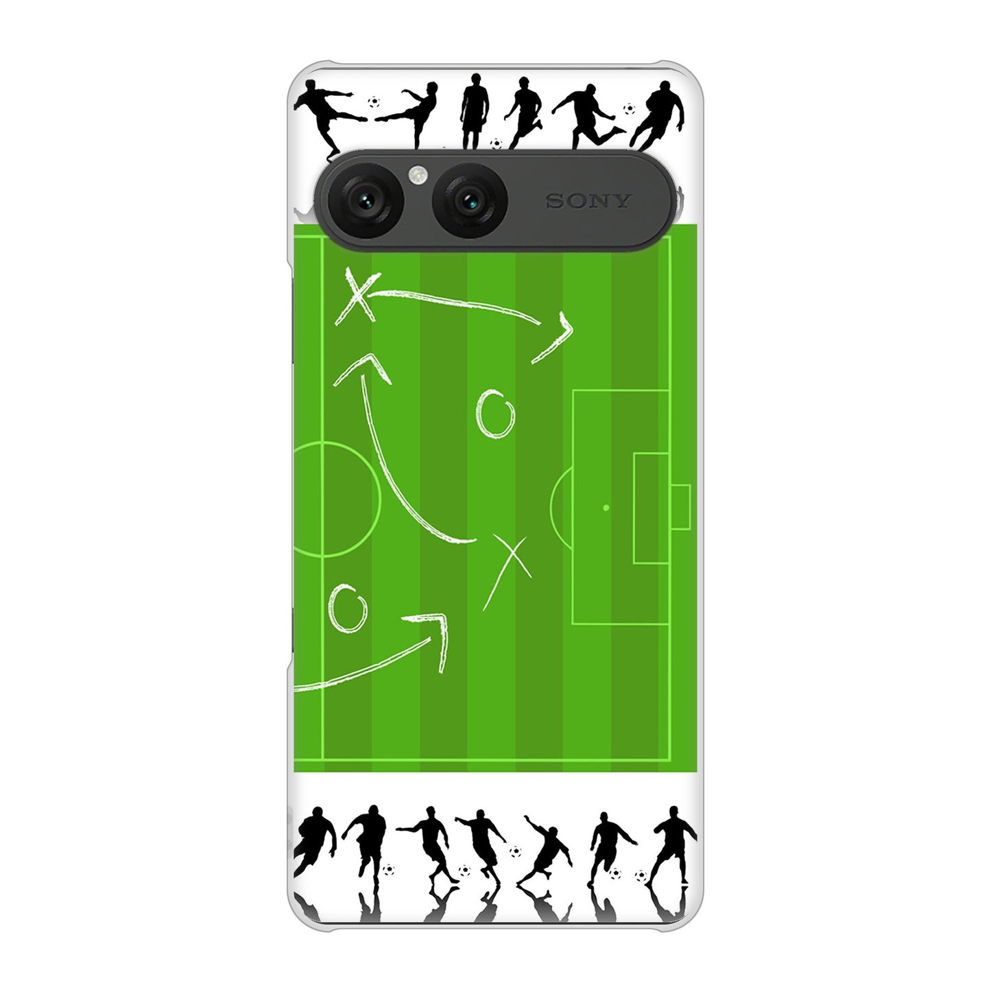 Xperia 10 VII SOG16 au 高画質仕上げ 背面印刷 ハードケース 【304 サッカー戦略ボード】