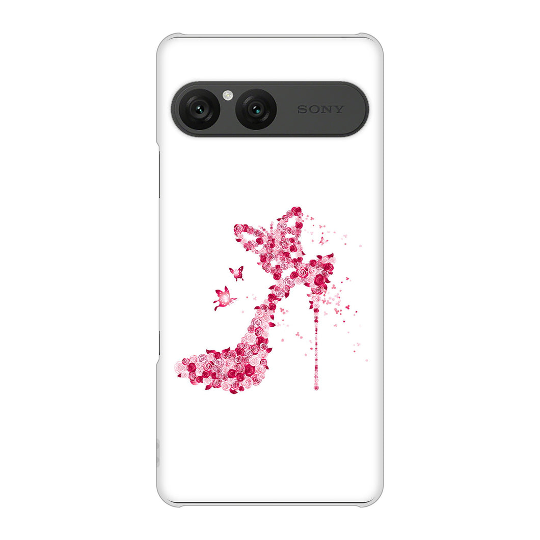 Xperia 10 VII SOG16 au 高画質仕上げ 背面印刷 ハードケース 【387 薔薇のハイヒール】