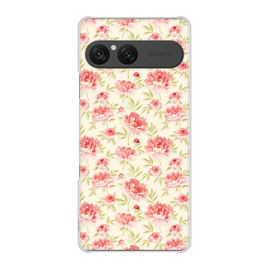 Xperia 10 VII SOG16 au 高画質仕上げ 背面印刷 ハードケース北欧の小花