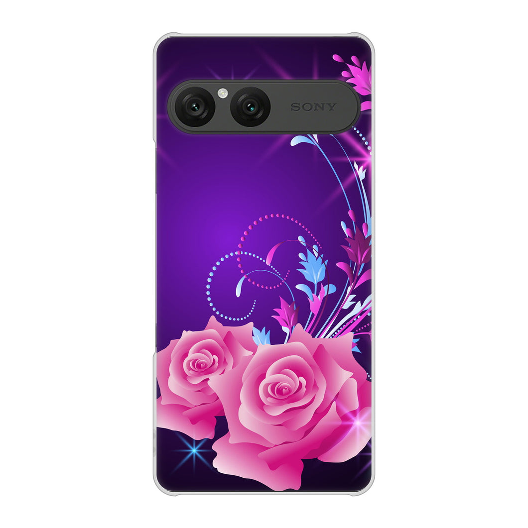 Xperia 10 VII SOG16 au 高画質仕上げ 背面印刷 ハードケースロマンチックなバラ