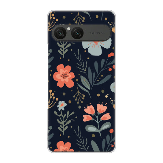Xperia 10 VII SOG16 au 高画質仕上げ 背面印刷 ハードケース北欧風花柄