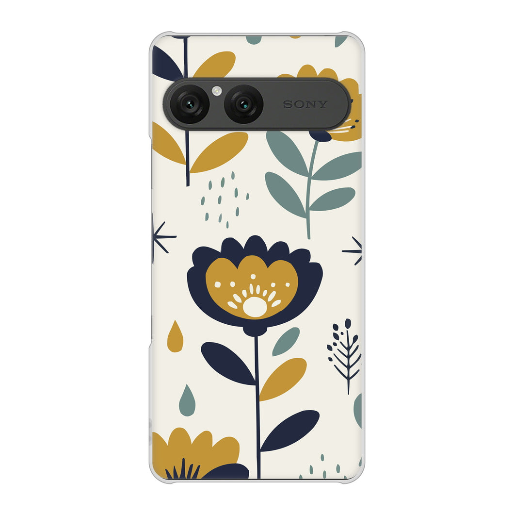 Xperia 10 VII SOG16 au 高画質仕上げ 背面印刷 ハードケース北欧風花柄