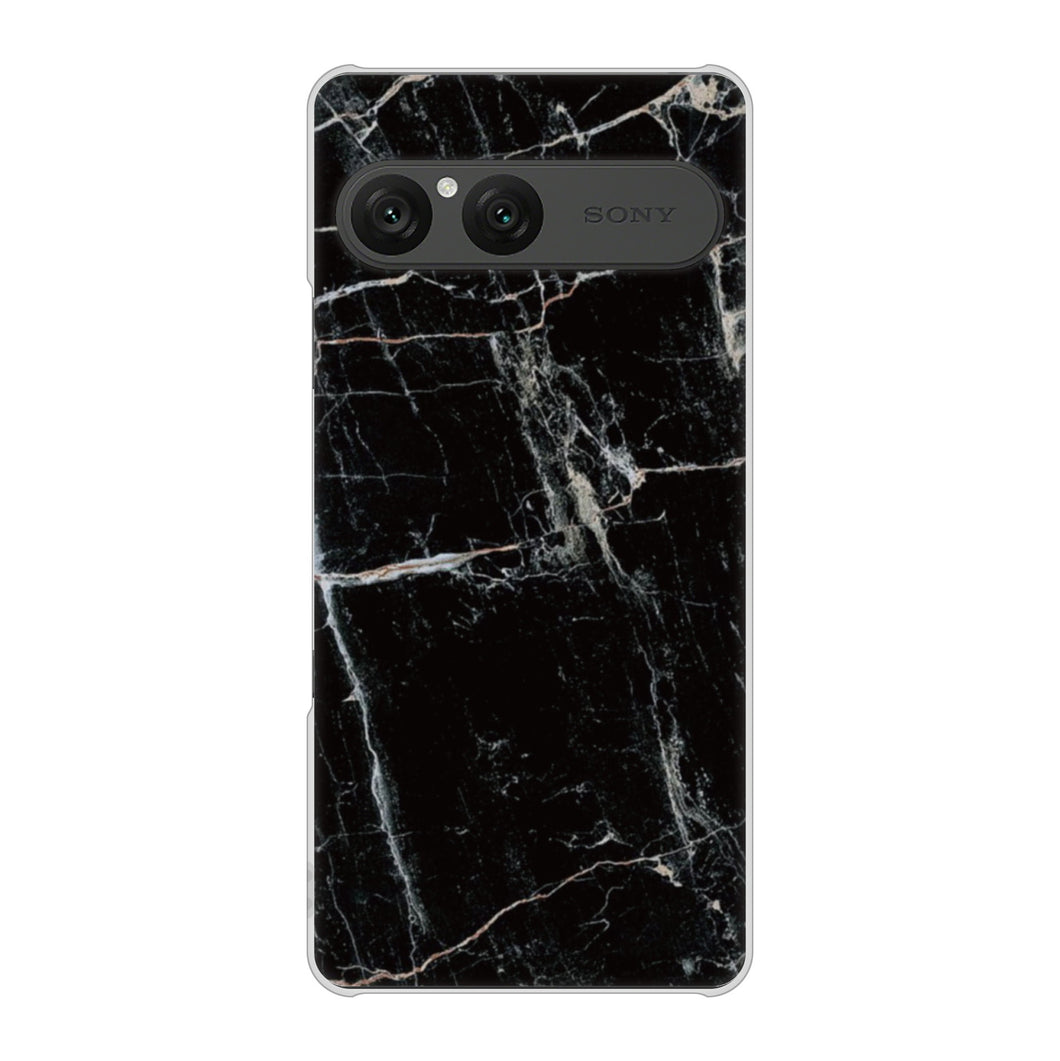 Xperia 10 VII SOG16 au 高画質仕上げ 背面印刷 ハードケース大理石BK