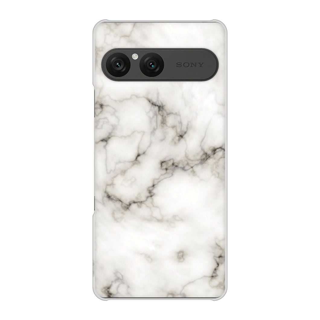 Xperia 10 VII SOG16 au 高画質仕上げ 背面印刷 ハードケース大理石BK