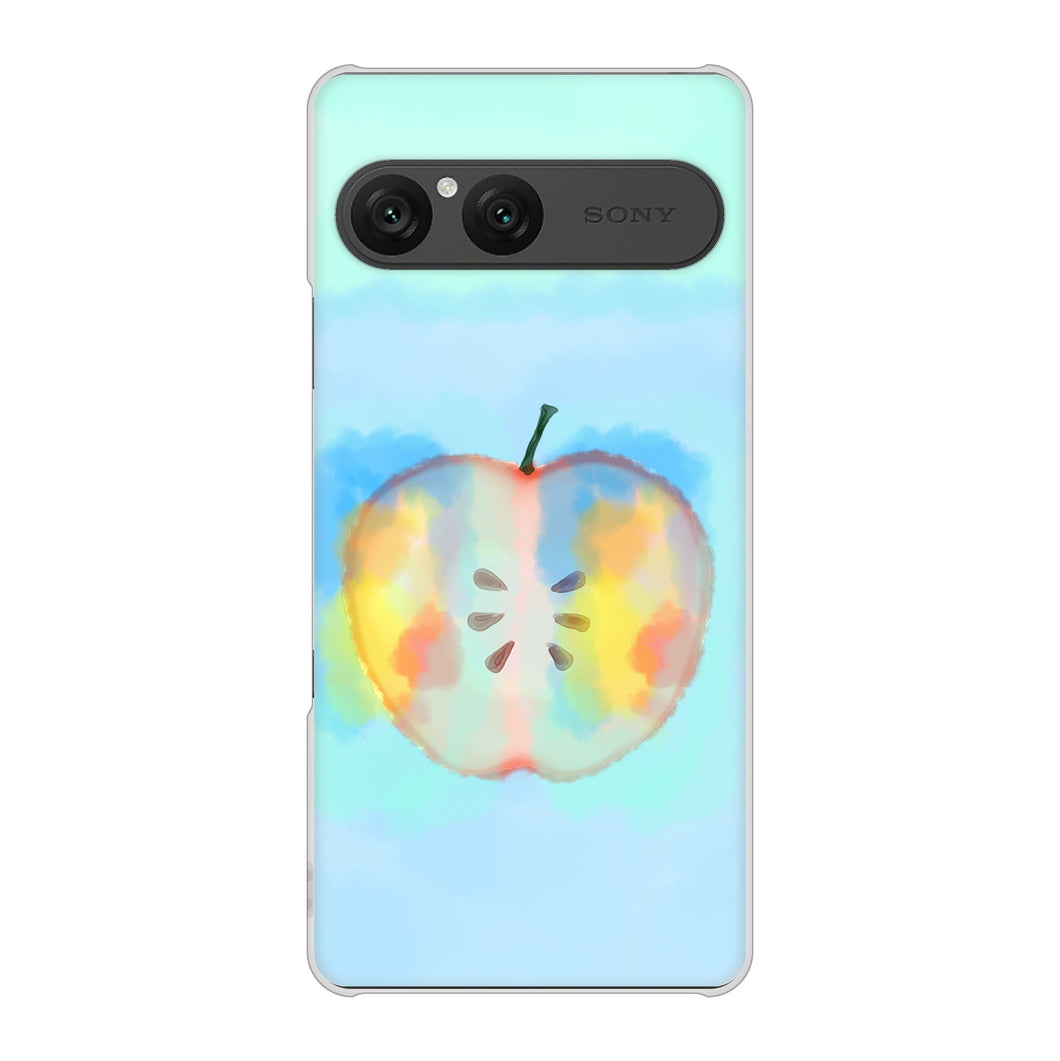 Xperia 10 VII SOG16 au 高画質仕上げ 背面印刷 ハードケース 【YJ181 りんご 水彩181】