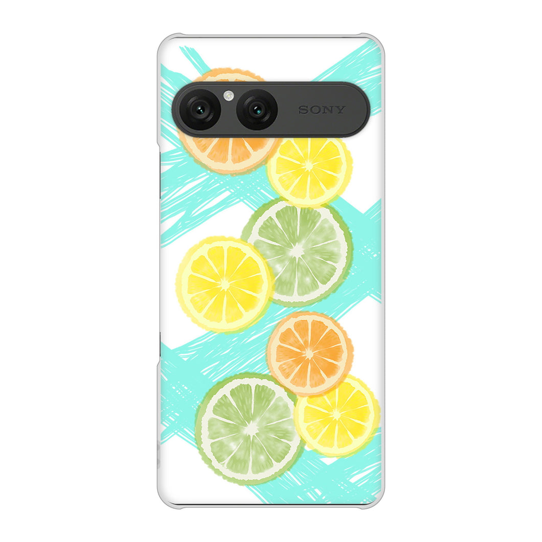 Xperia 10 VII SOG16 au 高画質仕上げ 背面印刷 ハードケース 【YJ183 オレンジライム】