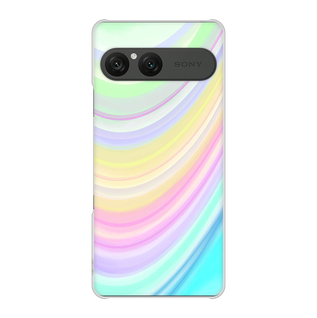 Xperia 10 VII SOG16 au 高画質仕上げ 背面印刷 ハードケースレインボー