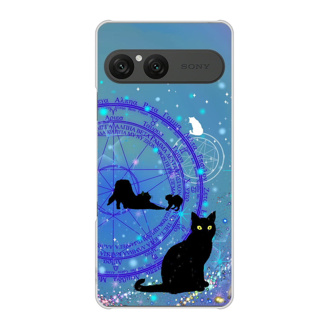Xperia 10 VII SOG16 au 高画質仕上げ 背面印刷 ハードケース魔法陣猫