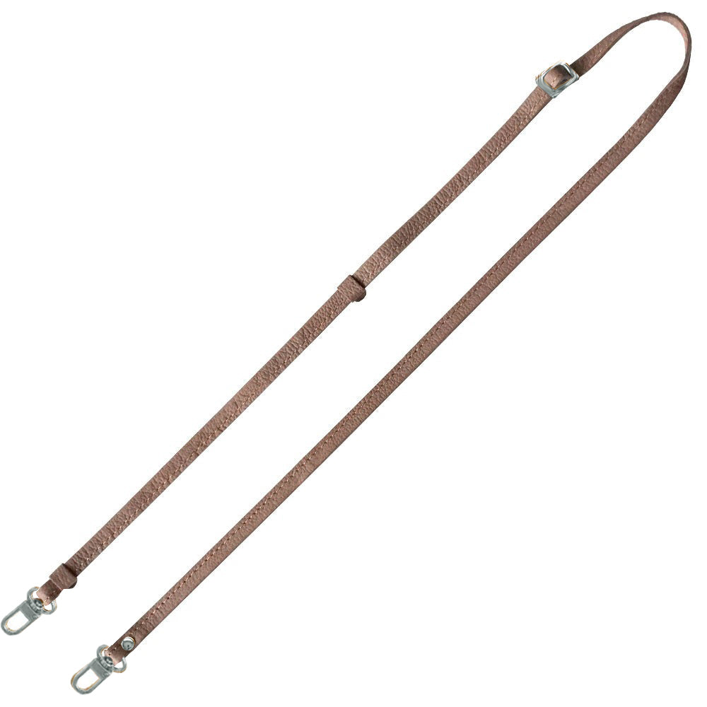 シュリンクレザー 本革 スマホ用ショルダーストラップ シルバー金具 約75~134cm