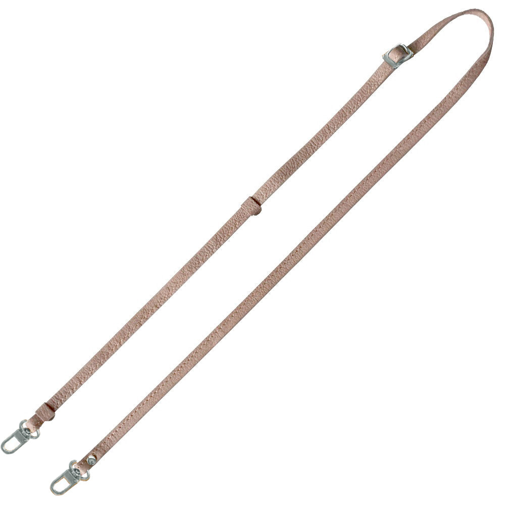 シュリンクレザー 本革 スマホ用ショルダーストラップ シルバー金具 約75~134cm