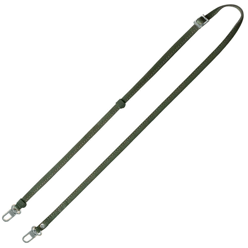 シュリンクレザー 本革 スマホ用ショルダーストラップ シルバー金具 約75~134cm