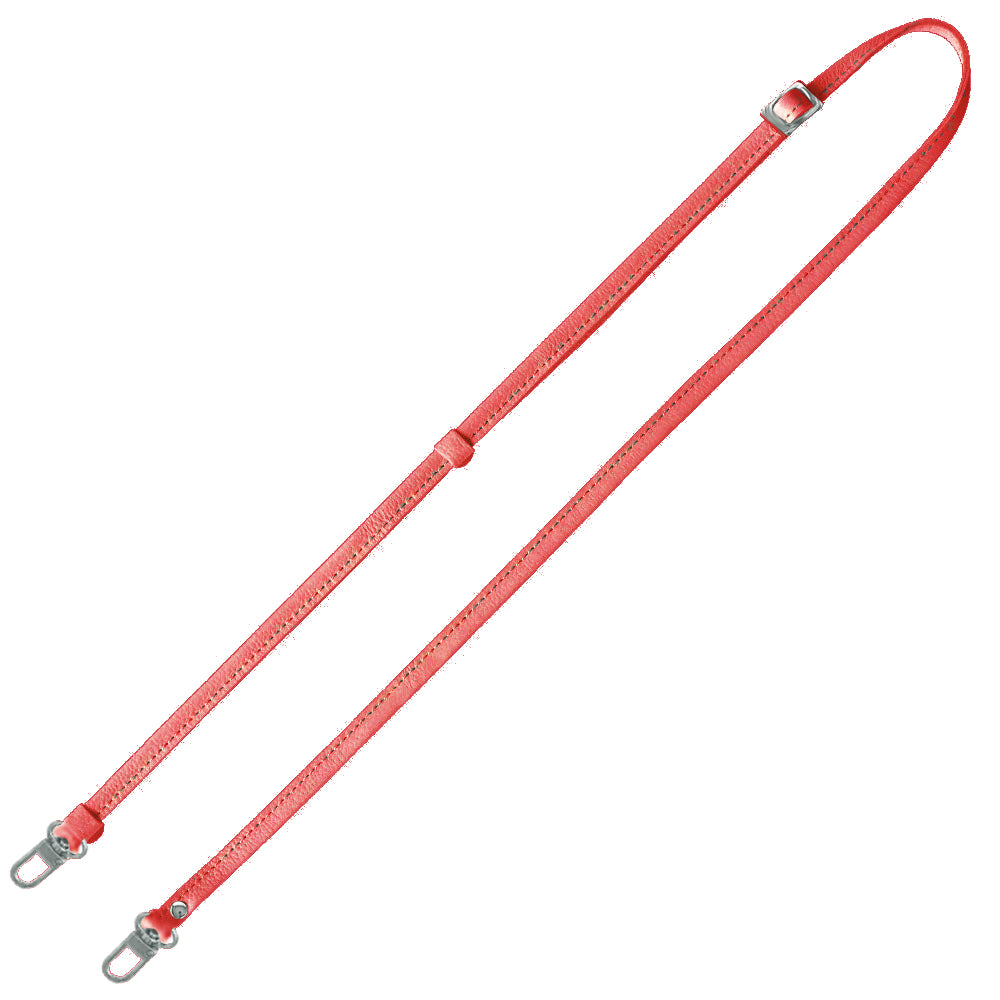 シュリンクレザー 本革 スマホ用ショルダーストラップ シルバー金具 約75~134cm