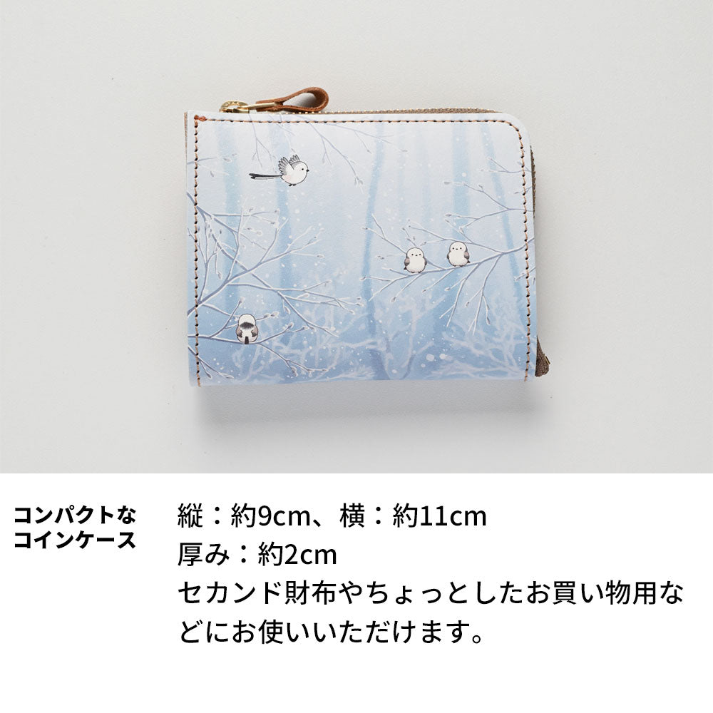 くすみガーデン 大人かわいい マチあり L字ファスナー 小さいミニ財布 姫路レザー ミニウォレット